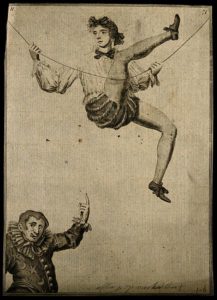 Tightrope Walker historical engraving